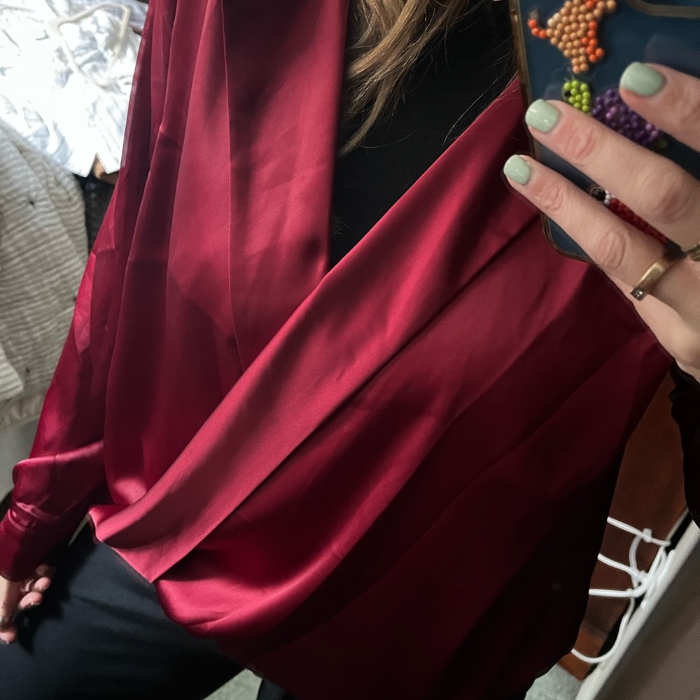 Endless Rose Red satin top NWT great for holidays